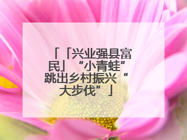 「兴业强县富民」“小青蛙”跳出乡村振兴“大步伐”
