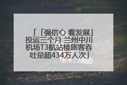 「强信心 看发展」投运三个月 兰州中川机场T3航站楼旅客吞吐量超434万人次