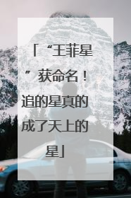 “王菲星”获命名！追的星真的成了天上的星