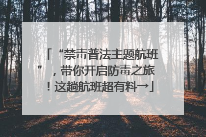 “禁毒普法主题航班”，带你开启防毒之旅！这趟航班超有料→