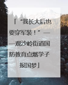 “我长大后也要穿军装！”——观沙岭街道国防教育点燃学子报国梦