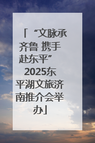 “文脉承齐鲁 携手赴东平” 2025东平湖文旅济南推介会举办