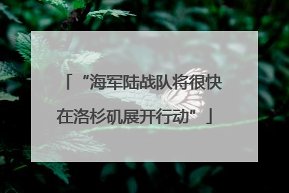 “海军陆战队将很快在洛杉矶展开行动”