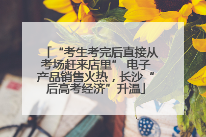 “考生考完后直接从考场赶来店里” 电子产品销售火热，长沙“后高考经济”升温