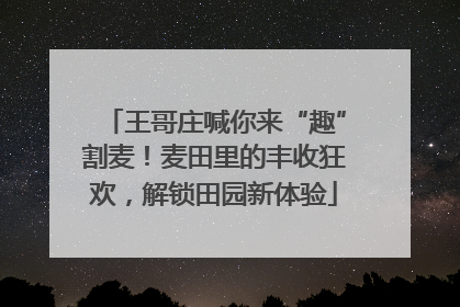 王哥庄喊你来“趣”割麦！麦田里的丰收狂欢，解锁田园新体验