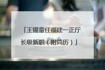 王锡章任福建一正厅长级新职（附简历）