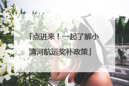 点进来！一起了解小清河航运奖补政策