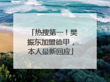 热搜第一！樊振东加盟德甲，本人最新回应