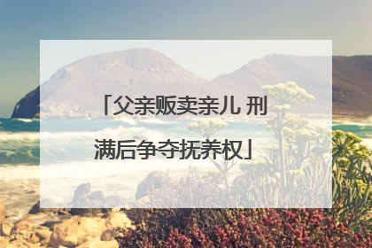 父亲贩卖亲儿 刑满后争夺抚养权