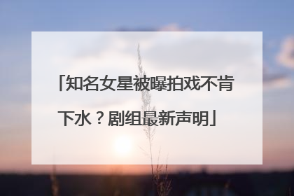 知名女星被曝拍戏不肯下水？剧组最新声明