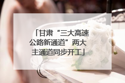甘肃“三大高速公路新通道”两大主通道同步开工