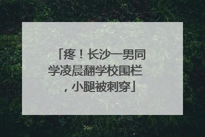 疼！长沙一男同学凌晨翻学校围栏，小腿被刺穿