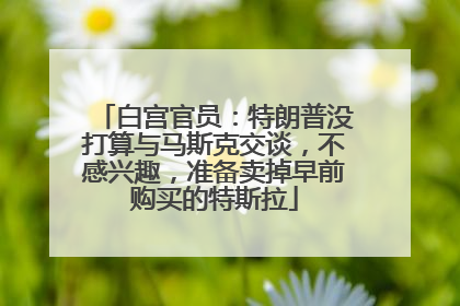 白宫官员：特朗普没打算与马斯克交谈，不感兴趣，准备卖掉早前购买的特斯拉