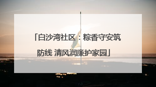 白沙湾社区：粽香守安筑防线 清风润廉护家园