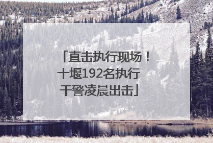 直击执行现场！十堰192名执行干警凌晨出击