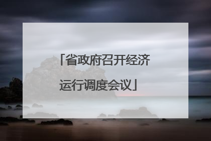 省政府召开经济运行调度会议