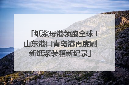 纸浆母港领跑全球！山东港口青岛港再度刷新纸浆装箱新纪录