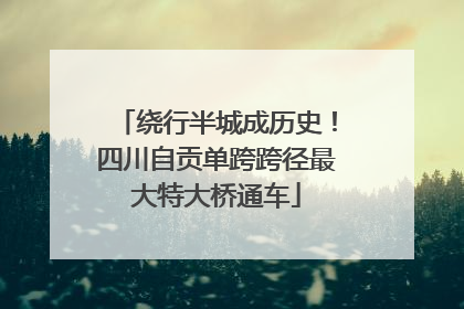 绕行半城成历史！四川自贡单跨跨径最大特大桥通车