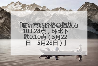 临沂商城价格总指数为103.28点，环比下跌0.10点（5月22日—5月28日）