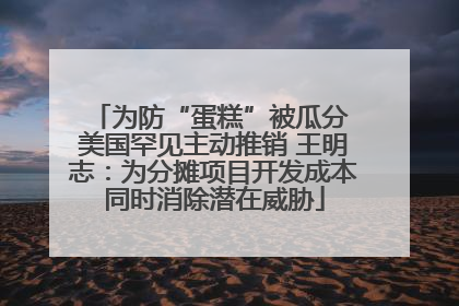 为防“蛋糕”被瓜分 美国罕见主动推销 王明志：为分摊项目开发成本同时消除潜在威胁