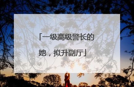 一级高级警长的她，拟升副厅