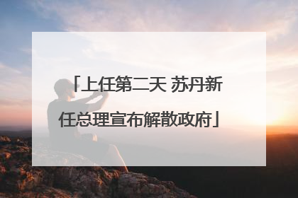 上任第二天 苏丹新任总理宣布解散政府