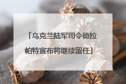 乌克兰陆军司令德拉帕特宣布将继续留任