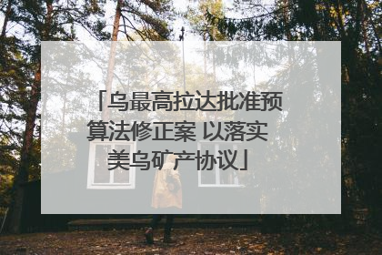 乌最高拉达批准预算法修正案 以落实美乌矿产协议