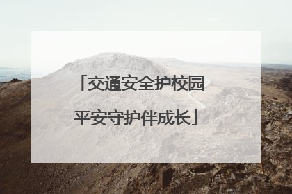 交通安全护校园 平安守护伴成长