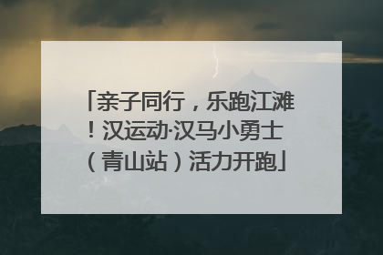 亲子同行，乐跑江滩！汉运动·汉马小勇士（青山站）活力开跑