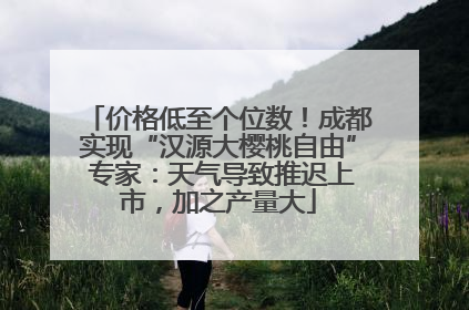 价格低至个位数！成都实现“汉源大樱桃自由” 专家：天气导致推迟上市，加之产量大