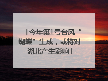 今年第1号台风“蝴蝶”生成，或将对湖北产生影响