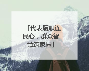 代表履职连民心，群众智慧筑家园