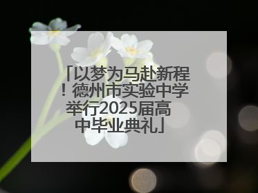 以梦为马赴新程！德州市实验中学举行2025届高中毕业典礼