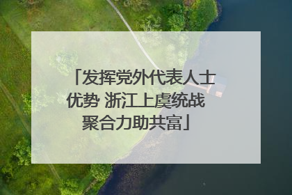 发挥党外代表人士优势 浙江上虞统战聚合力助共富
