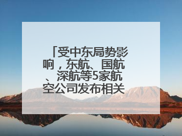 受中东局势影响，东航、国航、深航等5家航空公司发布相关航线退改政策