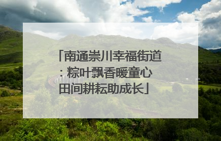 南通崇川幸福街道：粽叶飘香暖童心 田间耕耘助成长