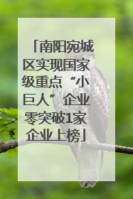 南阳宛城区实现国家级重点“小巨人”企业零突破1家企业上榜