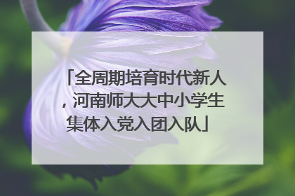 全周期培育时代新人，河南师大大中小学生集体入党入团入队