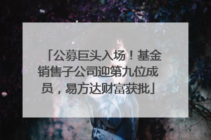 公募巨头入场！基金销售子公司迎第九位成员，易方达财富获批