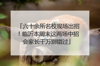 六十余所名校现场出招！临沂本周末这两场中招会家长千万别错过