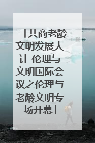 共商老龄文明发展大计 伦理与文明国际会议之伦理与老龄文明专场开幕