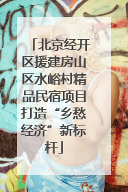北京经开区援建房山区水峪村精品民宿项目打造“乡愁经济”新标杆