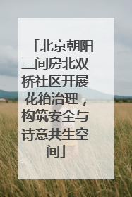 北京朝阳三间房北双桥社区开展花箱治理，构筑安全与诗意共生空间