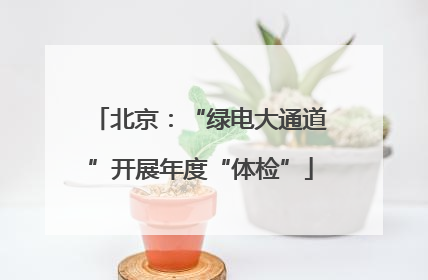 北京：“绿电大通道”开展年度“体检”