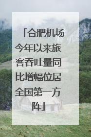合肥机场今年以来旅客吞吐量同比增幅位居全国第一方阵