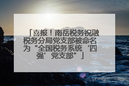 喜报！南岳税务祝融税务分局党支部被命名为“全国税务系统‘四强’党支部”