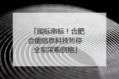 围标串标！合肥合能信息科技暂停全军采购资格
