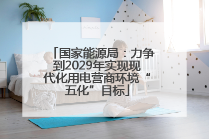 国家能源局：力争到2029年实现现代化用电营商环境“五化”目标