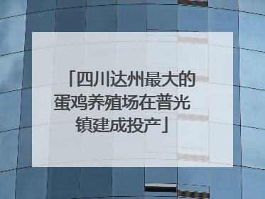 四川达州最大的蛋鸡养殖场在普光镇建成投产